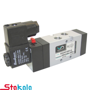 شیر برقی پنوماتیک بادران ( وستا) سایز 1/4 اینچ فرمان 5/2 تک بوبین